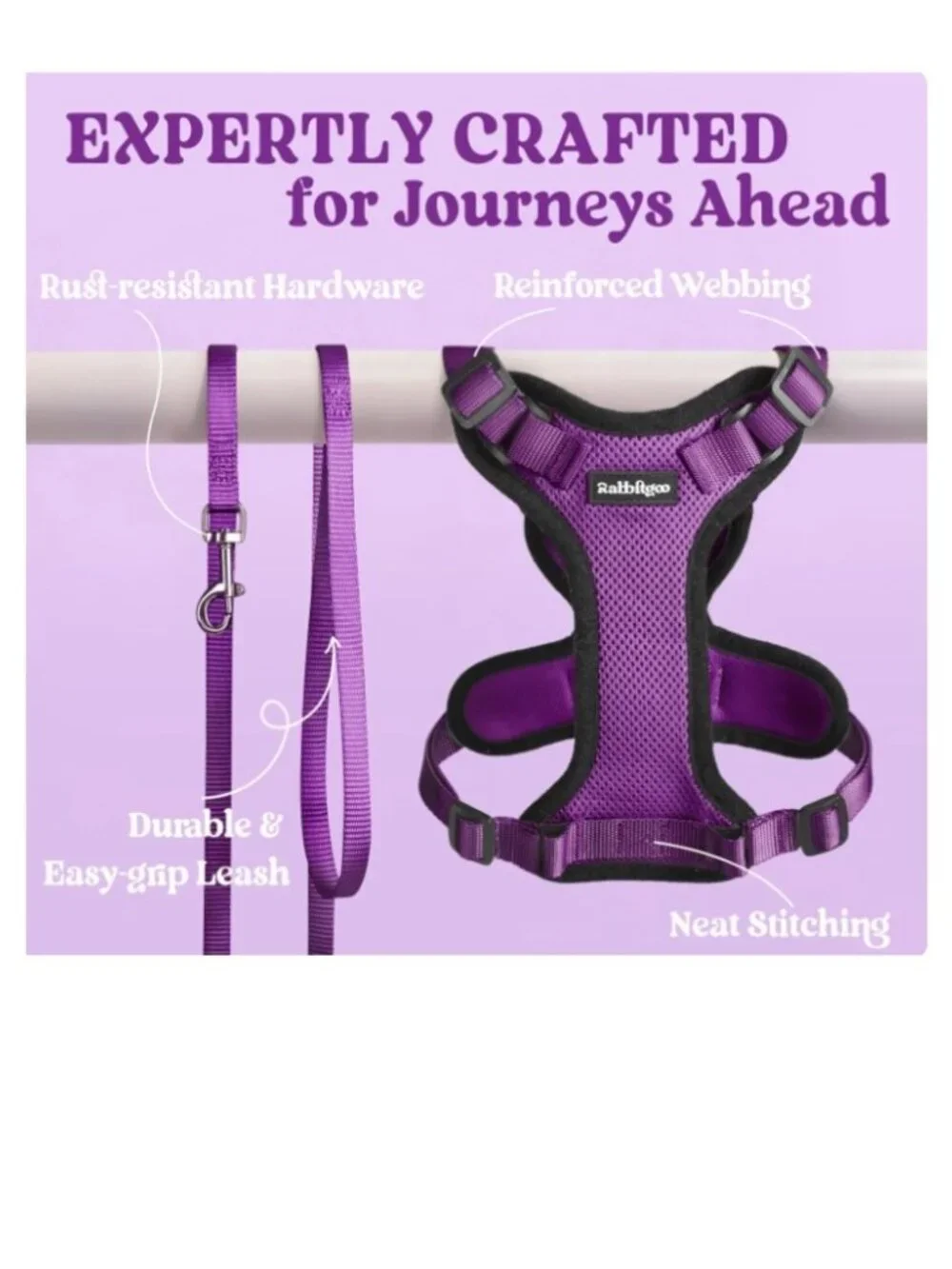 Rabbitgoo Escape Proof Cat Harness, Leash Set NW0T